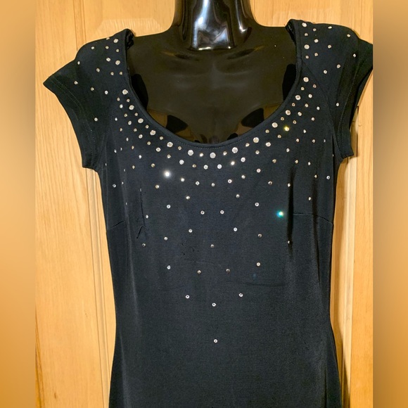 Cache elegant evening dress with rhinestone detail - Black, medium - Picture 3 of 6